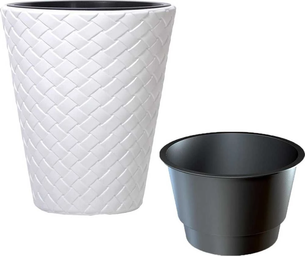 Sodo vazonas ⌀40 cm Matuba baltas PROSPERPLAST