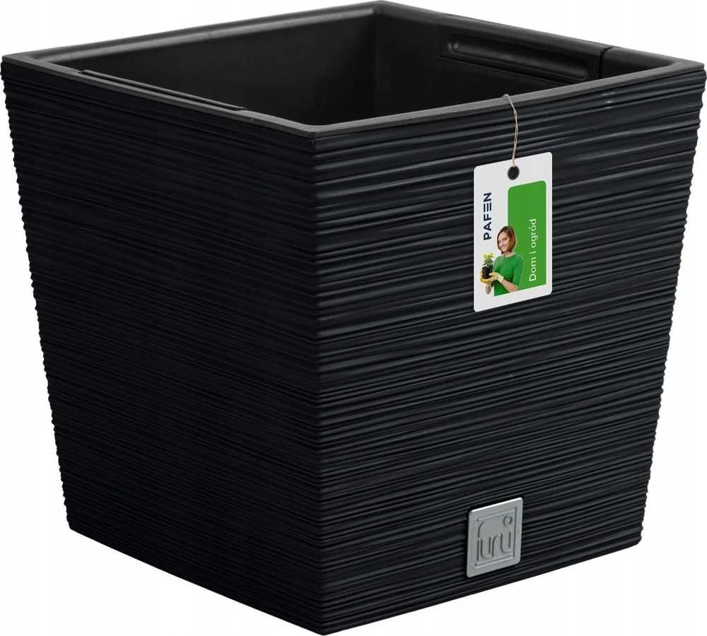 Prosperplast Vazonas FURU SQUARE LOW su įdėklu 10/7,5 L 240x240x235 mm antracito sp. Prosperp