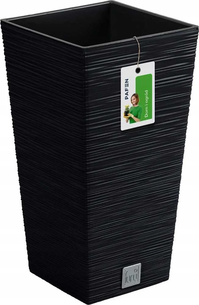 Prosperplast Vazonas FURU SQUARE LOW su įdėklu 11,4/5 L 200x200x380 mm antracito sp. Prosperp