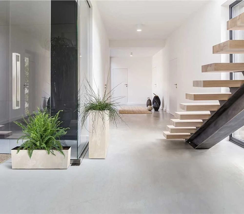 Prosperplast URBI CASE TOWER BETON EFFECT gėlių vazonas - antracitas (Ekspozicinė prekė)