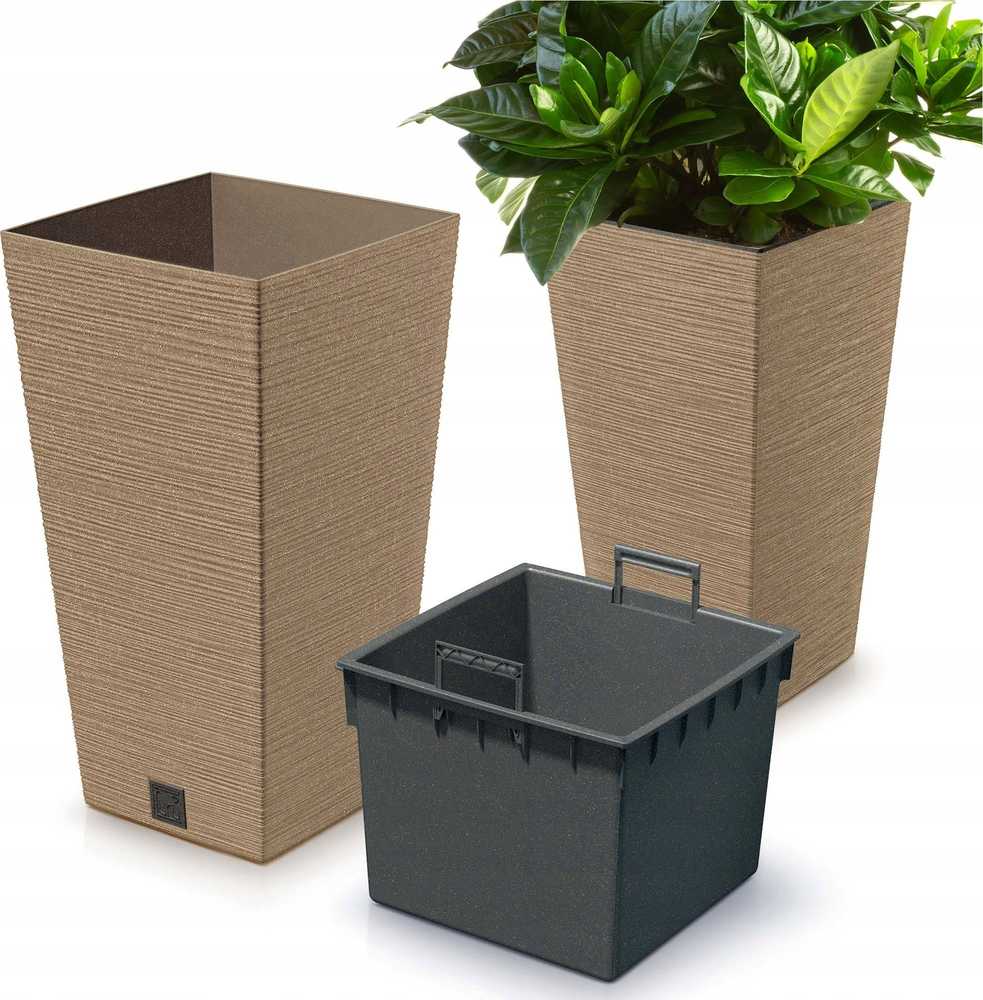 Prosperplast Vazonas FURU SQUARE ECO WOOD - NATURO FSC MIX