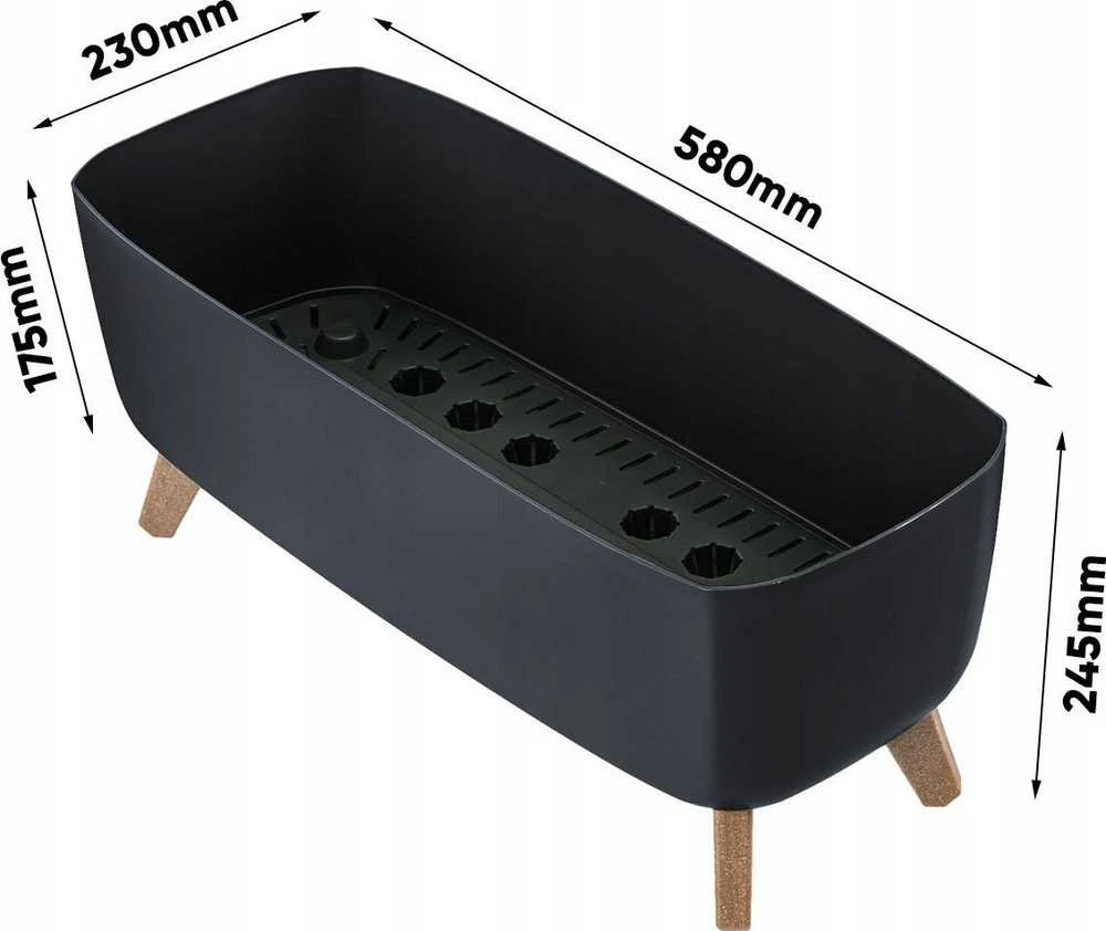 Prosperplast dėžė GRACIA 58x24 cm antracitas