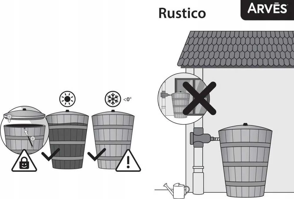Prosperplast lietaus vandens talpykla Rustico 275L