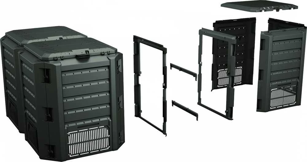 PROSPERPLAST kompostavimo dėžė Juoda 1600L 261 x 83 x 72cm