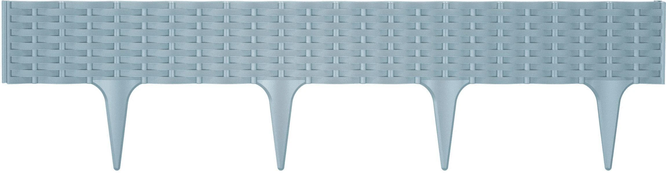 Prosperplast Dekoratyvinė tvorelė IBRA L390cm H18.6cm plastikinė/pilka