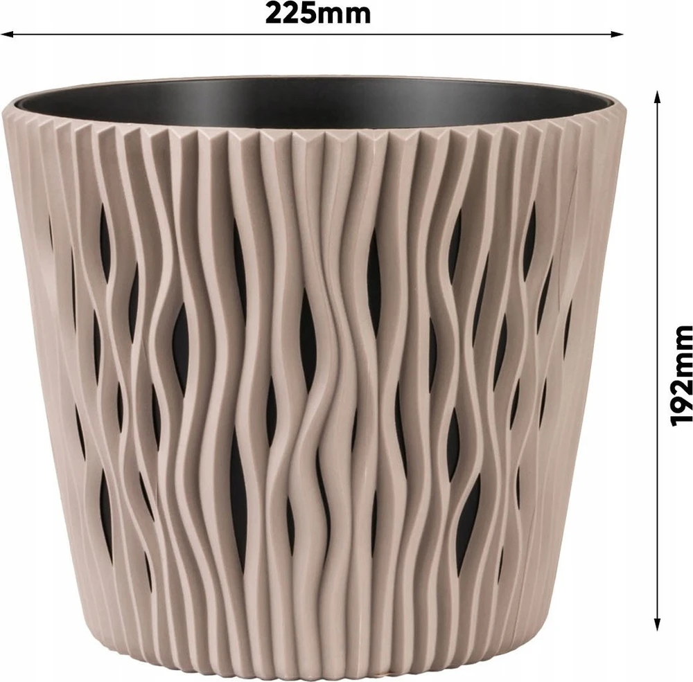 Prosperplast Sandy apvali vazonas 22 cm mocca