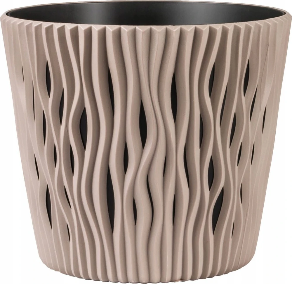 Prosperplast Sandy apvali vazonas 22 cm mocca