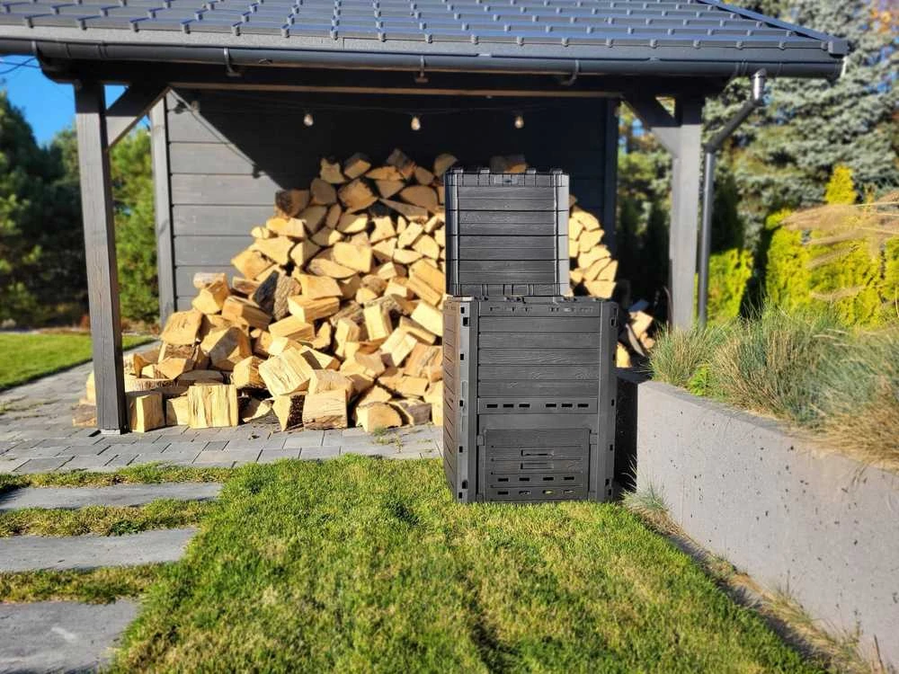 PROSPERPLAST komposto dėžė 280L ANTRACYT COMPOGREEN WOODY