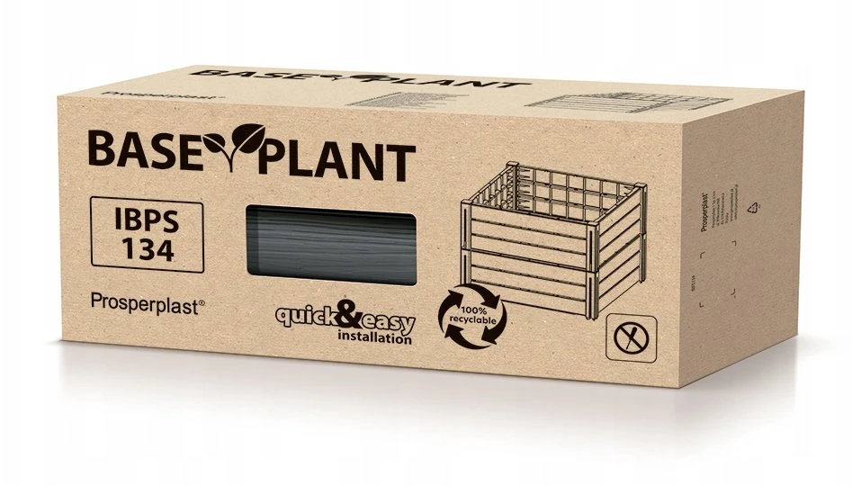 PROSPERPLAST DARŽO DĖŽĖ-SODO RABATĖ BASE PLANET 61,8×61,8x46cm ANTRACITO SPALVOS