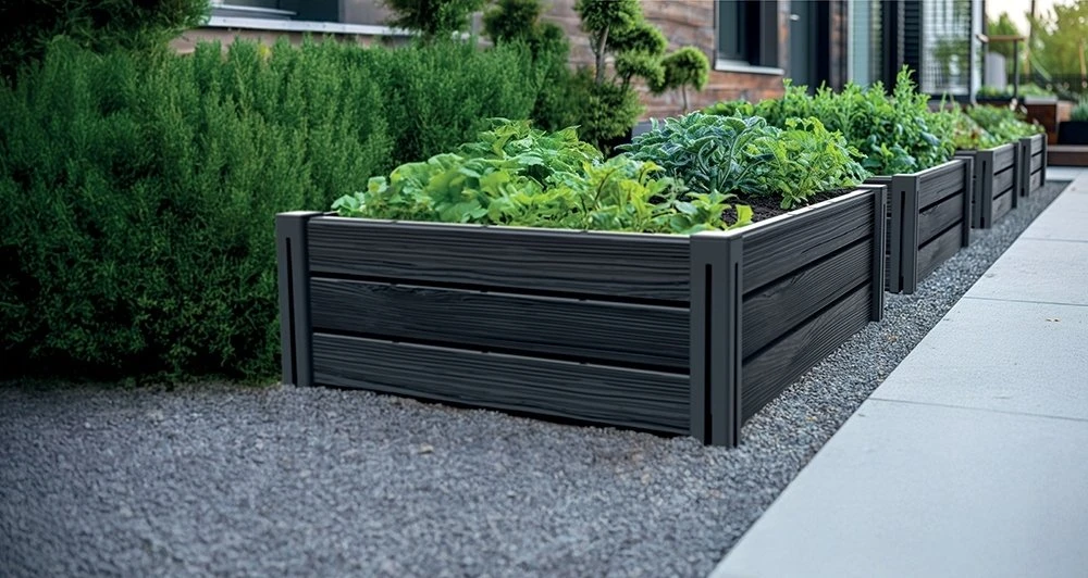 PROSPERPLAST DARŽO DĖŽĖ-SODO RABATĖ BASE PLANET 61,8×61,8x46cm ANTRACITO SPALVOS
