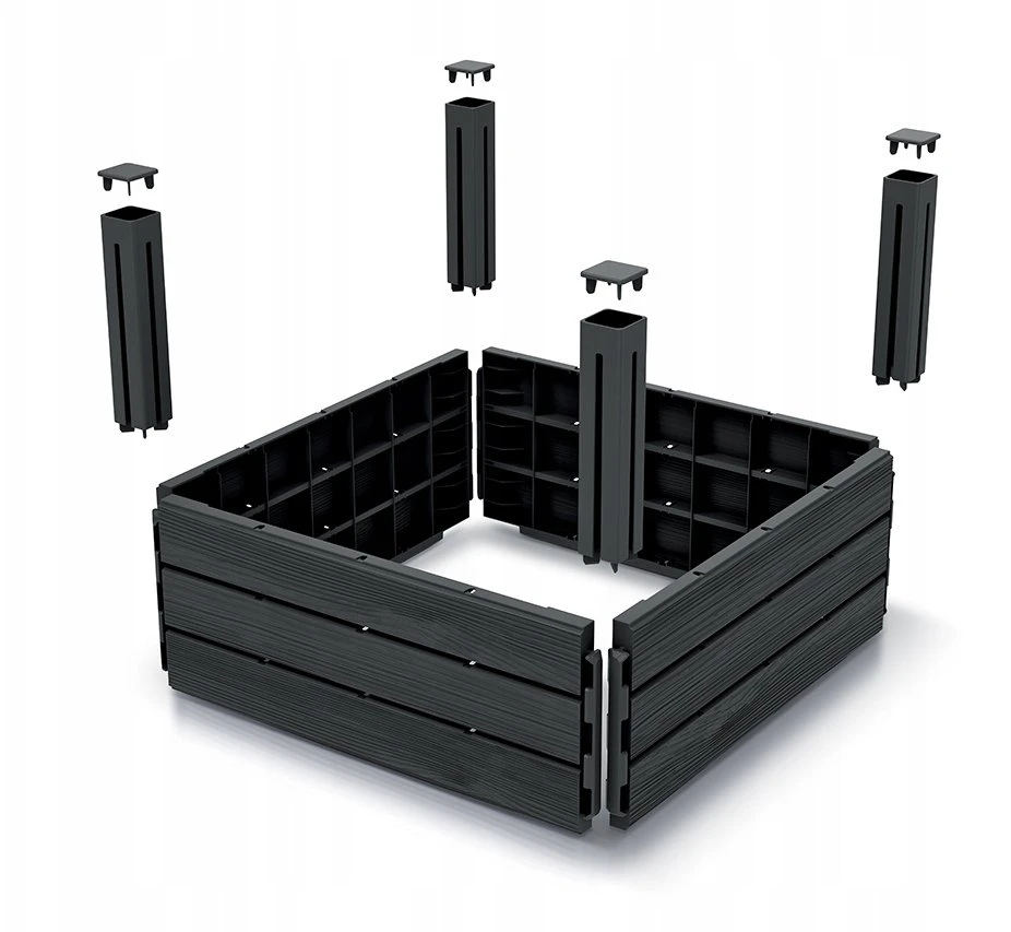 PROSPERPLAST DARŽO DĖŽĖ-SODO RABATĖ BASE PLANET 61,8×61,8x46cm ANTRACITO SPALVOS