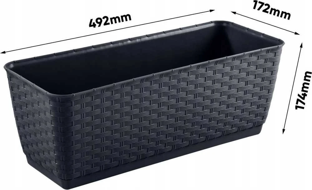Prosperplast vazoninė balkono dėžutė RATOLLA DRL500P Antrac