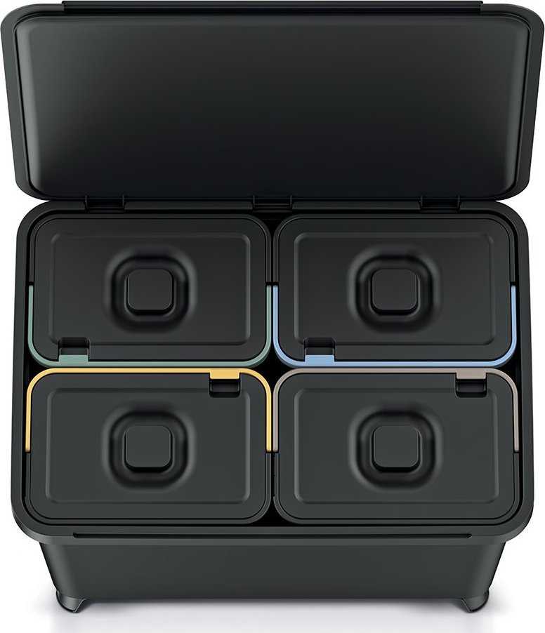 Prosperplast KEDEN SYSTEMA WASTE BIN 4x10L - Juodas RECYCLING | Sourcing