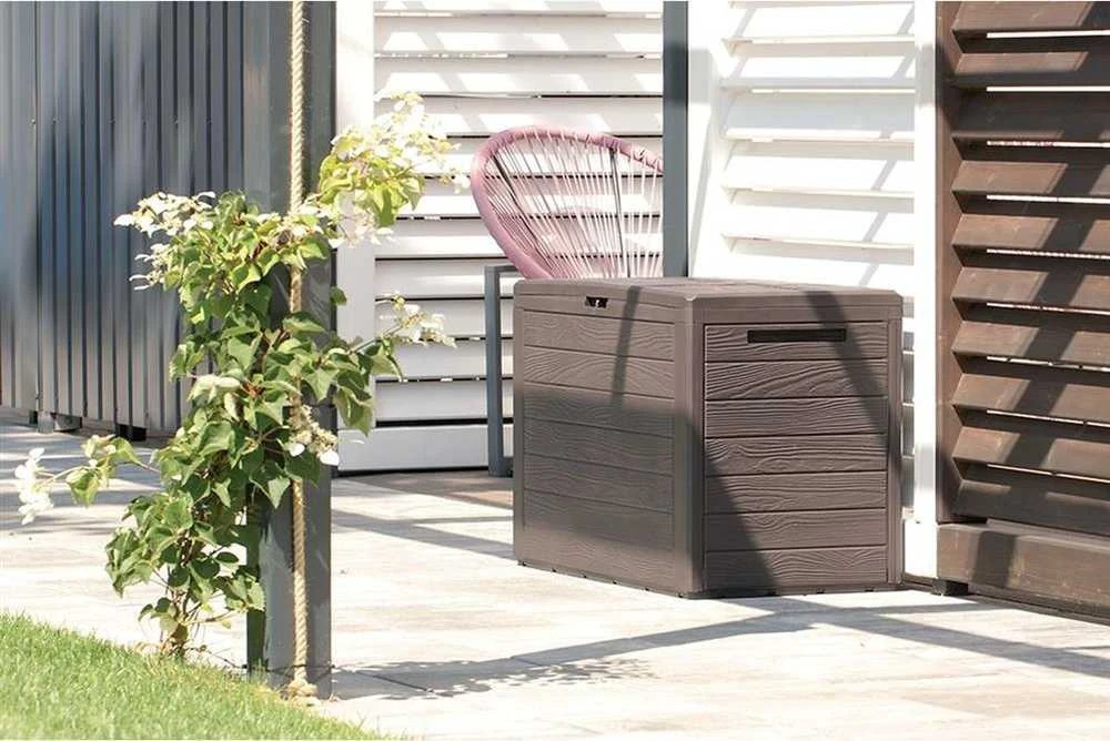 Prosperplast WoodeBox sodo dėžė 140 l Ruda