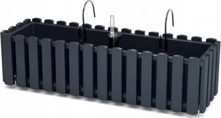 Balkono vazonas su automatiniu laistymu Prosperplast Boardee Fencycase W DDEF600W-S433, juodas