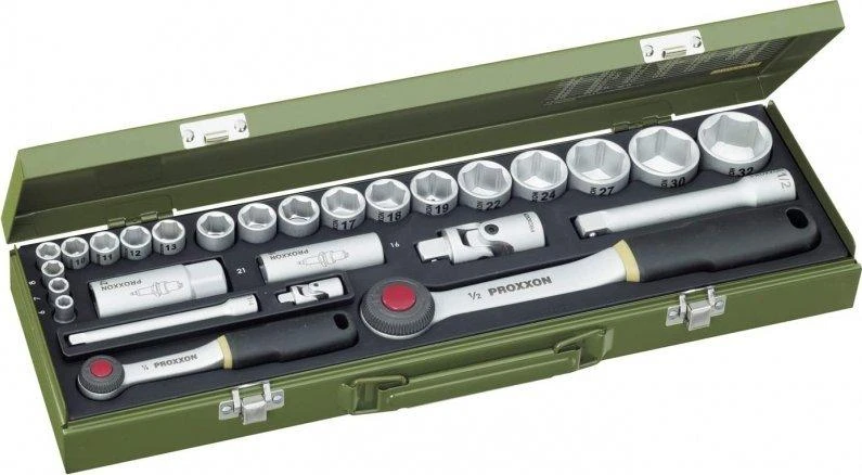 27 dalių galvučių rinkinys PROXXON 1/4"+1/2"