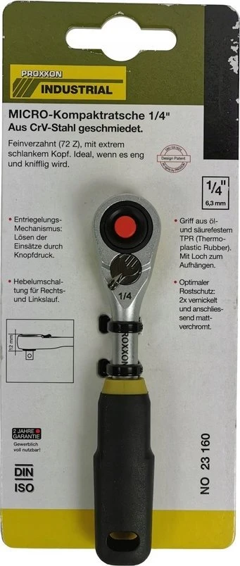 Terkšlė Proxxon 23160, 1/4", 72 dantukų