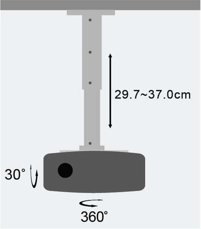 TECHLY 301559 Techly Universal projector lubinis laikiklis mount 30/37 cm, 15 kg, sidabrinis