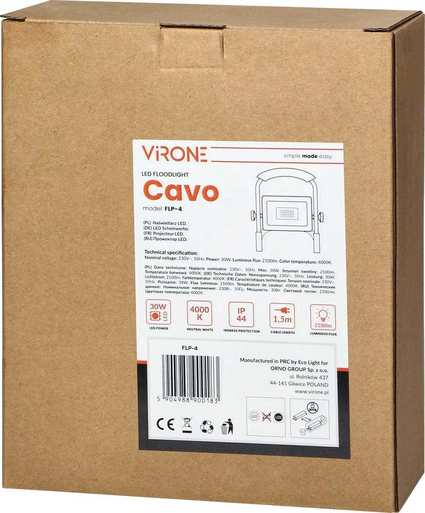 Orno CAVO nešiojamas LED prožektorius 30 W, ant trikojo, 2400 lm, IP65, 4000 K, su 1,5 m laidu