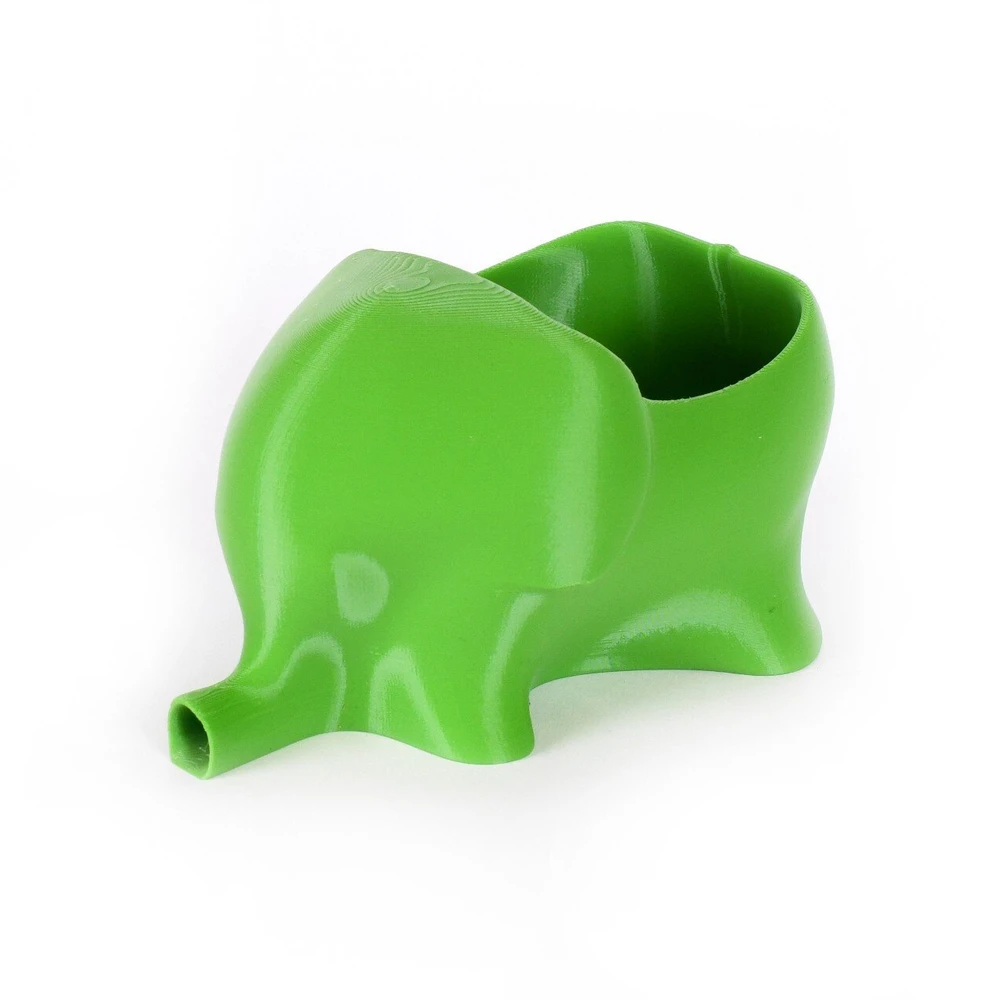 Prusa PLA 3D spausdintas žalias dramblio figūrėlės pavyzdys