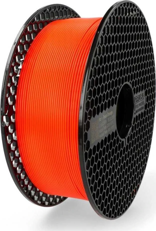 Prusa PLA oranžinis plastikas su korėta rite