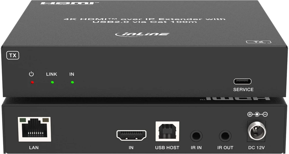 Altusen InLine® KVM prailgintuvas per IP, HDMI 4K/60Hz, 100m, siųstuvas (TX)
