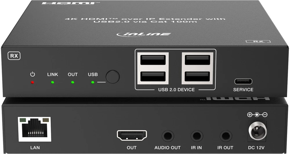 Altusen InLine® KVM prailgintuvas per IP, HDMI 4K/60Hz, 100m, imtuvas (RX)