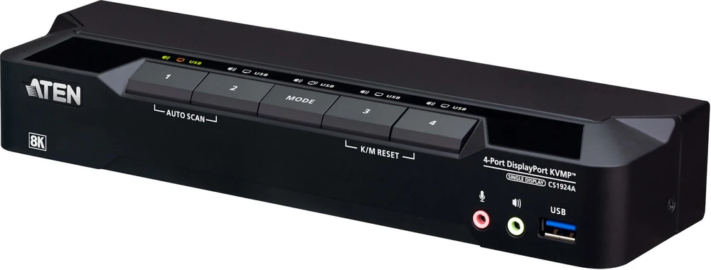 Aten 4 prievadų USB 3.0 8K DisplayPort KVMP jungiklis