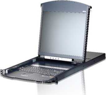 Aten | KL1108VNA-AG 8 prievadų Cat 5 dviejų bėgelių KVM per IP komutatorius su virtualia medija | 19" LCD