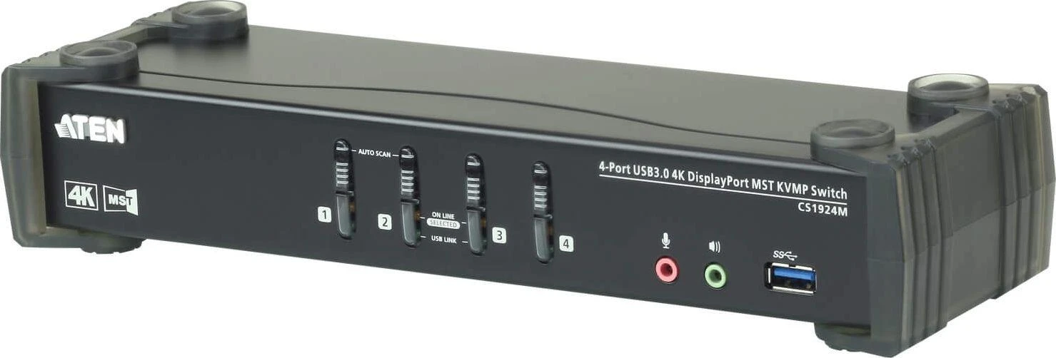 ATEN CS1924M 4 prievadų USB3.0 4K DisplayPort KVMP jungiklis su įmontuotu MST šakotuvu