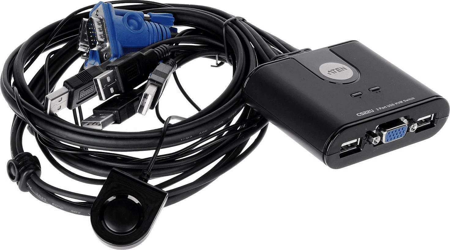 Aten 2 prievadų USB VGA kabelis KVM jungiklis su nuotolinio prievado parinkikliu | Aten | KVM kabelis KVM jungikliai CS22U Ieškoti produkto arba raktinio žodžio 2 prievadų USB VGA kabelis KVM jungiklis su nuotolinio prievado parinkikliu