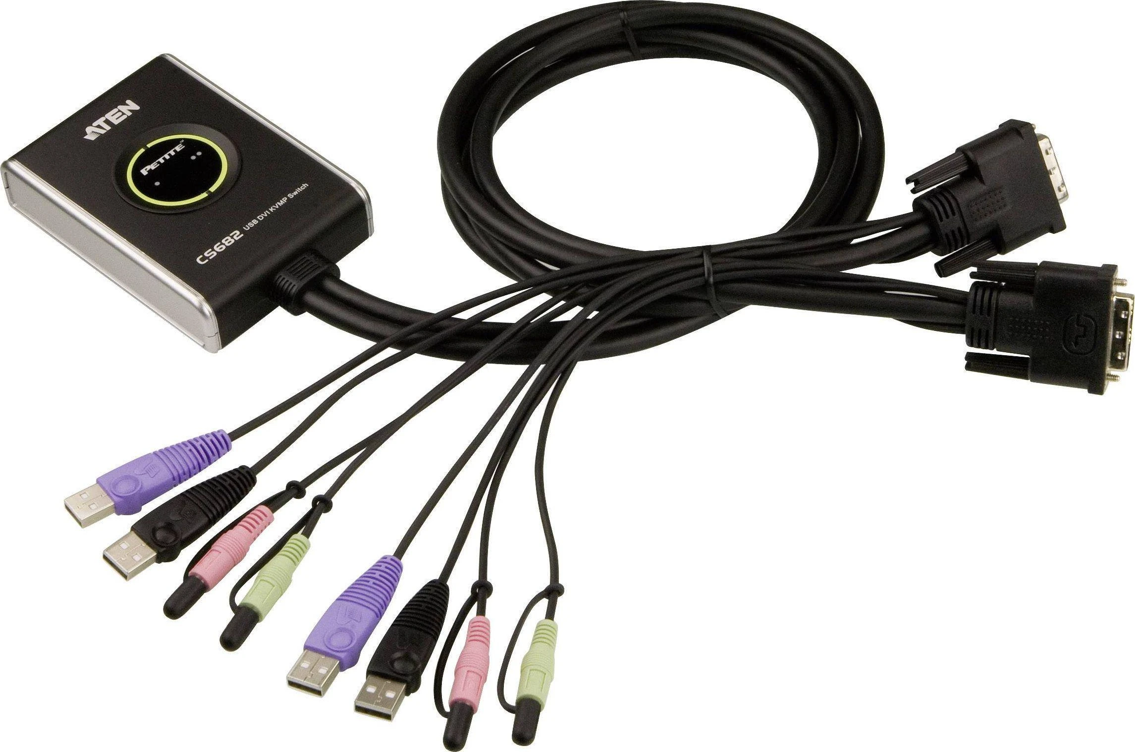 Aten 2 prievadų USB DVI/garso kabelio KVM jungiklis su nuotolinio prievado parinkikliu | Aten | 2 prievadų USB DVI/garso kabelio KVM jungiklis su nuotolinio prievado parinkikliu