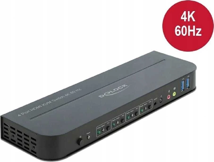 Delock HDMI KVM jungiklis 4K 60 Hz su USB 3.0 ir garsu