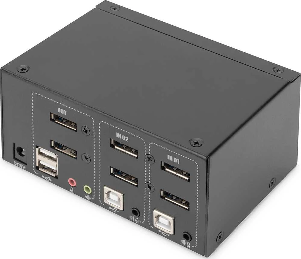 Digitus | KVM Switch, 2-Port, Dual Ekranas, 4K, DisplayPort | DS-12862
