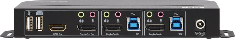 Przełącznik Eaton Eaton Tripp Lite series DisplayPort USB KVM Switch 2-Port 4K 60Hz HDR DP 1.4 USB Cables - KVM-/Audio-/USB-Switch - 2 x KVM/Audio/USB - 1 lokaler Benutzer - Desktop
