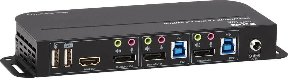 Przełącznik Eaton Eaton Tripp Lite series DisplayPort USB KVM Switch 2-Port 4K 60Hz HDR DP 1.4 USB Cables - KVM-/Audio-/USB-Switch - 2 x KVM/Audio/USB - 1 lokaler Benutzer - Desktop