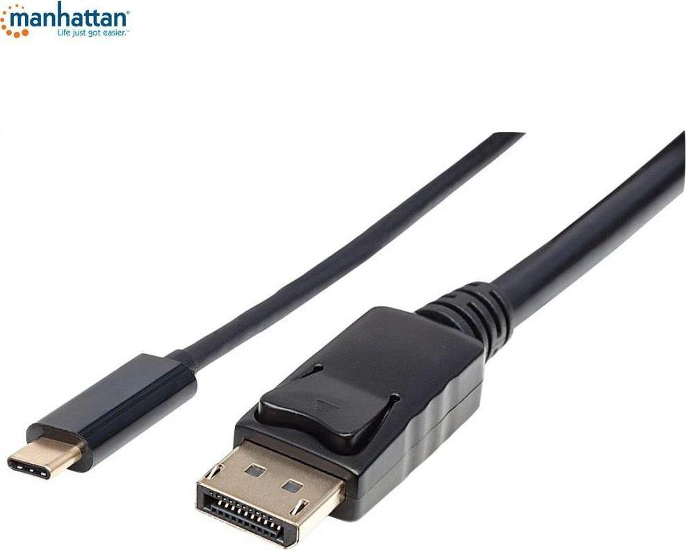 Manhattan 152464 vaizdo kabelio adapteris 2 m C tipo USB DisplayPort Juoda