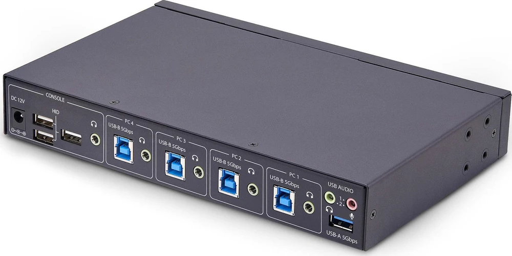 „StarTech“ 4 prievadų KM jungiklis USB jungiklis.