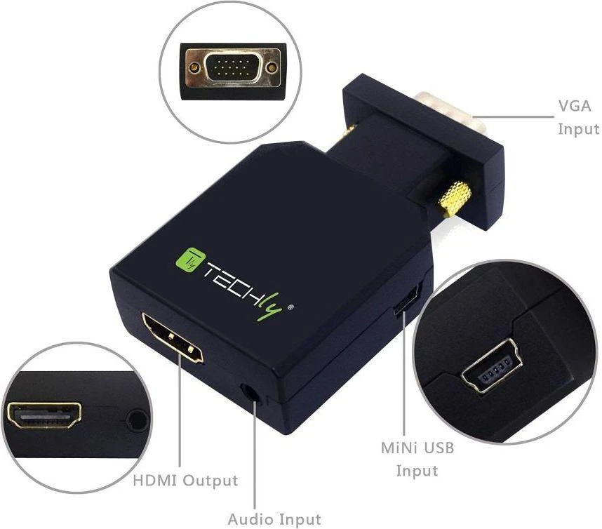 Techly IDATA VGA-HDMINI vaizdo signalo keitiklis