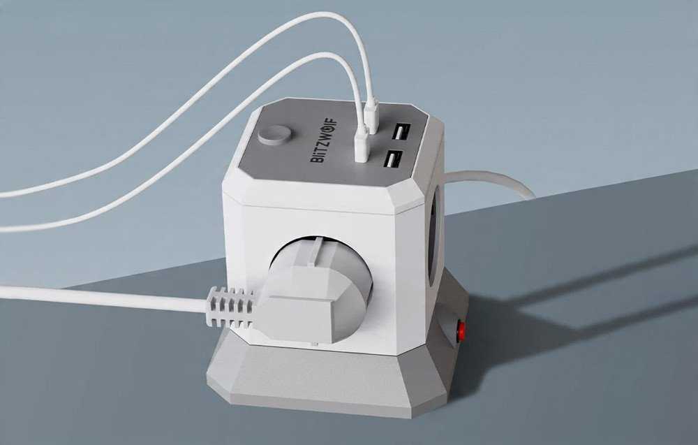 BlitzWolf BW-EC1 4xAC 2xUSB-A 2xUSB-C Extender