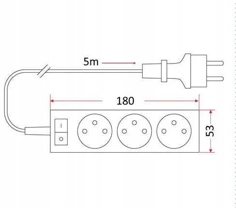 Rum-Lux Ilgintuvas PM/3-3-5M+W 3x1,5 Baltas Rum-Lux