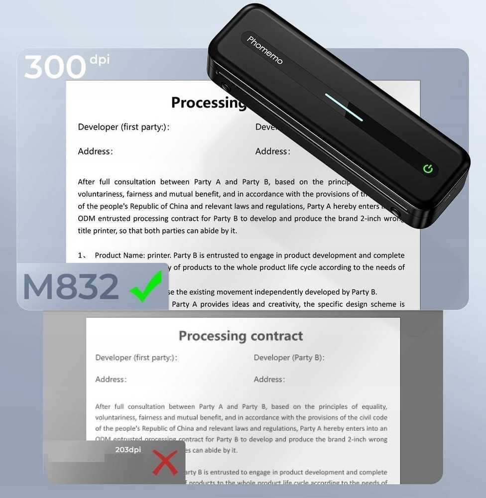 Spausdintuvas Phomemo Portable Thermal A4 Inkless Bluetooth iOS/Android / Phomemo / M832 / Juodas