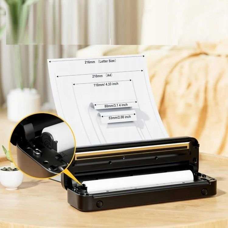 Spausdintuvas Phomemo Portable Thermal A4 Inkless Bluetooth iOS/Android / Phomemo / M832 / Juodas