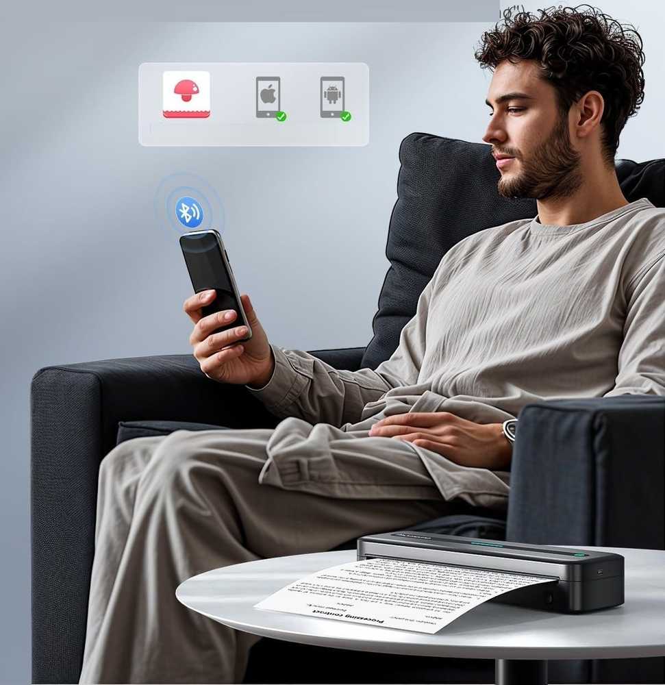 Spausdintuvas Phomemo Portable Thermal A4 Inkless Bluetooth iOS/Android / Phomemo / M832 / Juodas