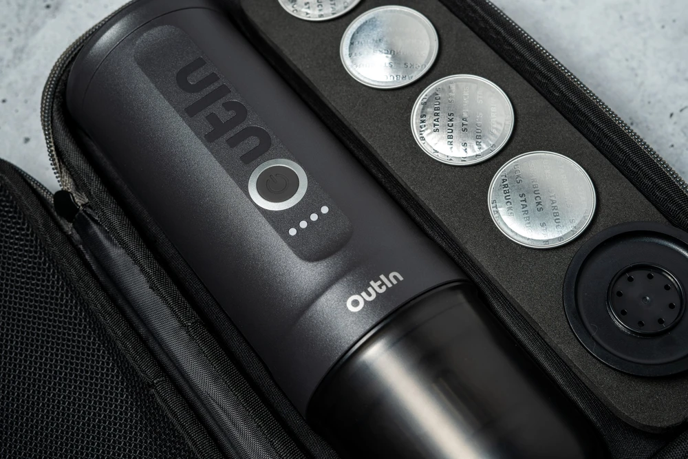 Outin Nano 7500 mAh nešiojamasis kavos virimo aparatas (pilkas)