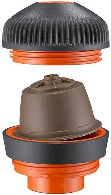 Rankinis maltos kavos aparatas su dėklu ir adapteriu Wacaco Nanopresso, Pilkas