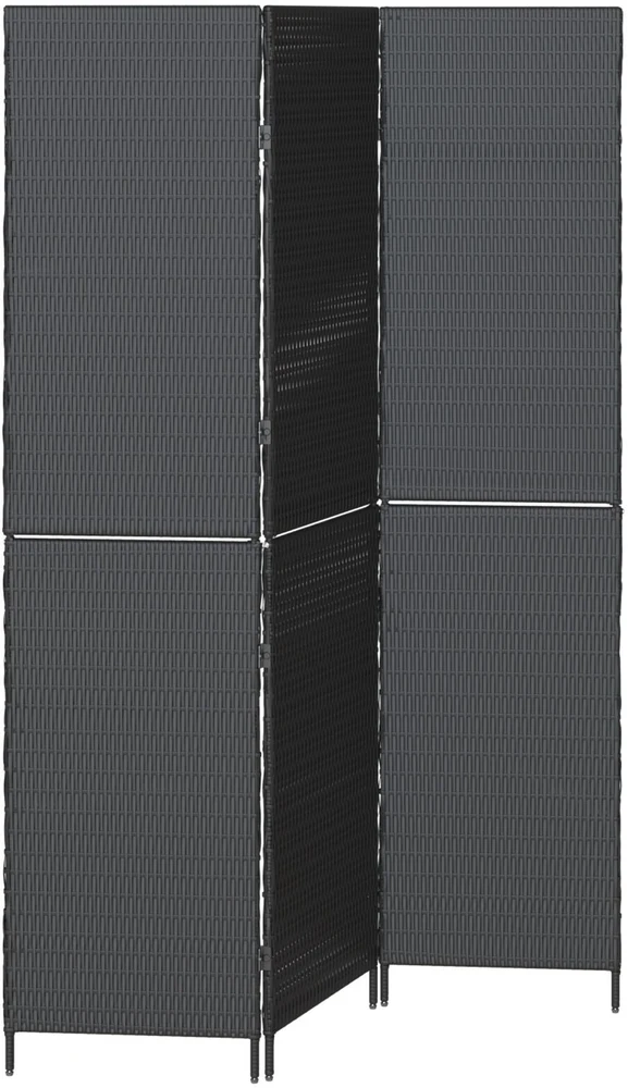 Kambario pertvara Juoda 146 x 180 cm poliratanas