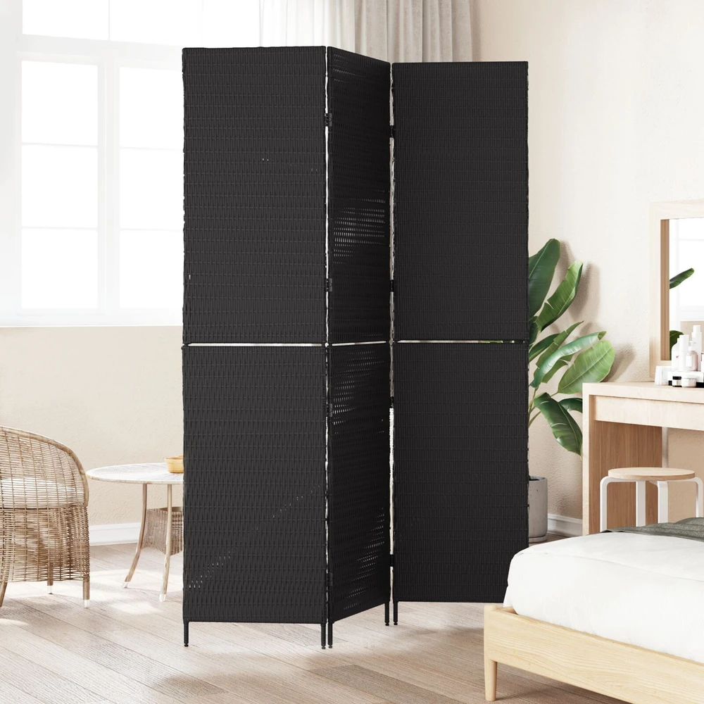Kambario pertvara Juoda 146 x 180 cm poliratanas