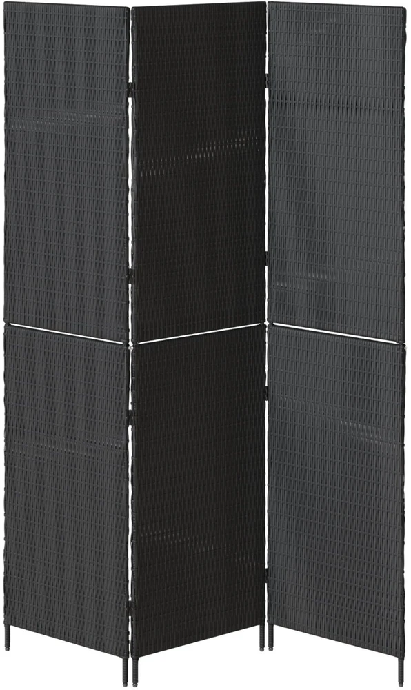 Kambario pertvara Juoda 146 x 180 cm poliratanas