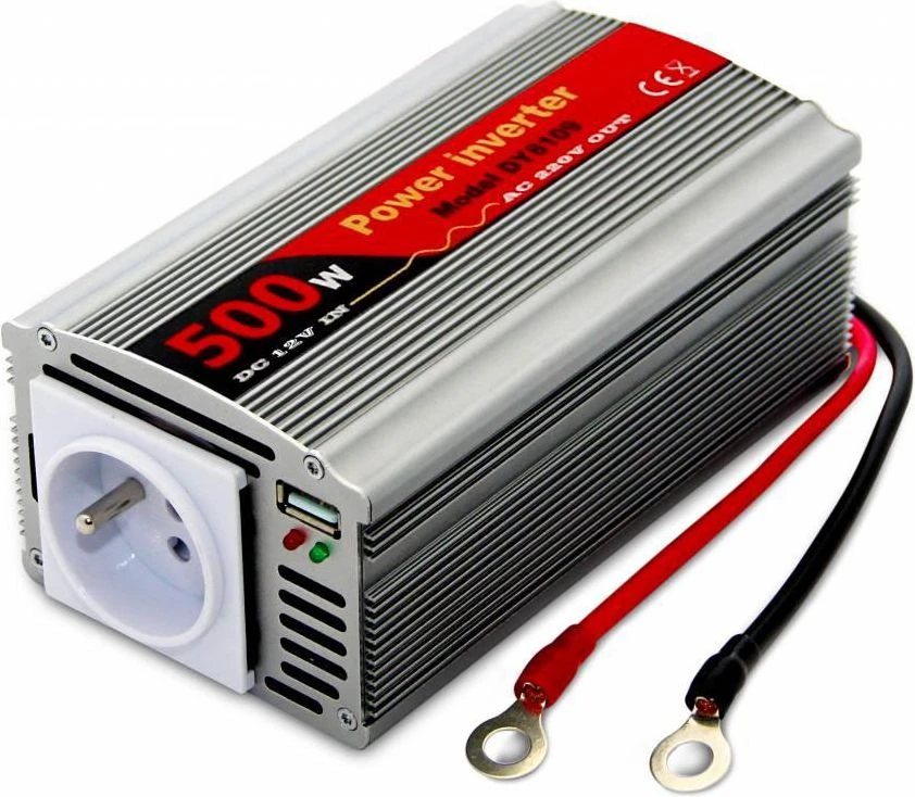 EUROCASE įtampos keitiklis DY-8109-12, AC/DC 12V/230V, 500W, USB